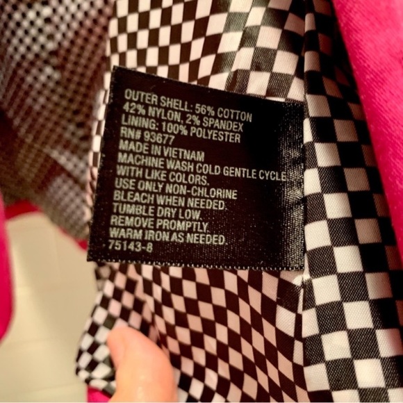 Worthington Hot pink with Black and White Checkered Lining Blazer Size 1X - Picture 8 of 8